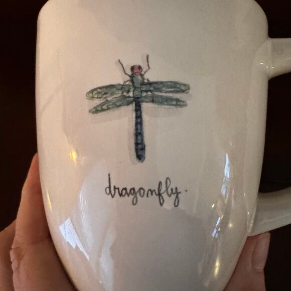 Rae Dunn Dragonfly by Magenta Artisan Collections Coffee Cup Mug Double Sided - Picture 3 of 8